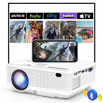 Portable Projector with WiFi and Bluetooth, Budget Outdoor Mini Movie Projectors for Phone, 8500L 1080P Supported Home Theater Video Proyector Compatible with TV Stick, Laptop, iOS, Android, HDMI, USB